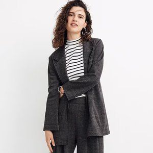 Madewell Oversized Knit Blazer in Glen Plaid